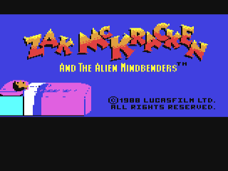 Zak McKracken and the Alien Mindbenders title screen for Commodore 64